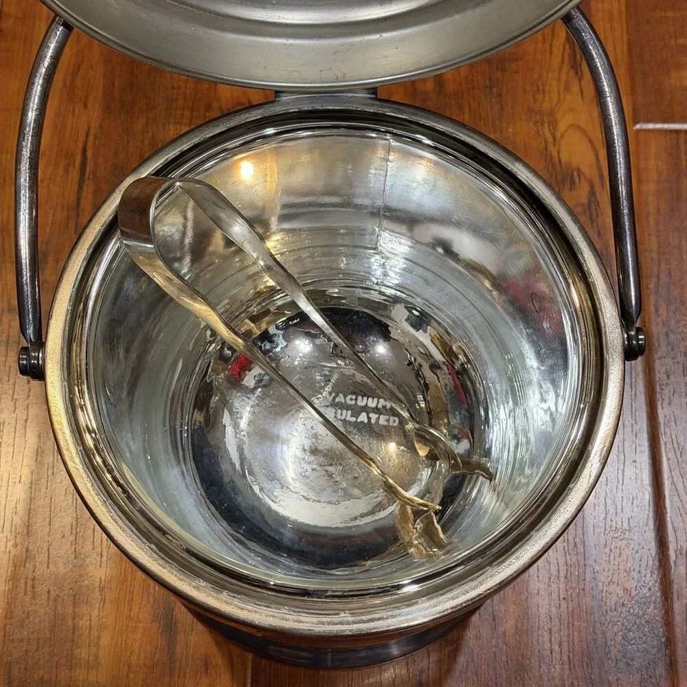 Vintage Bernard Rice's Sons Apollo E.P.C. Silver Plate 7103 Ice Bucket w/ Tongs